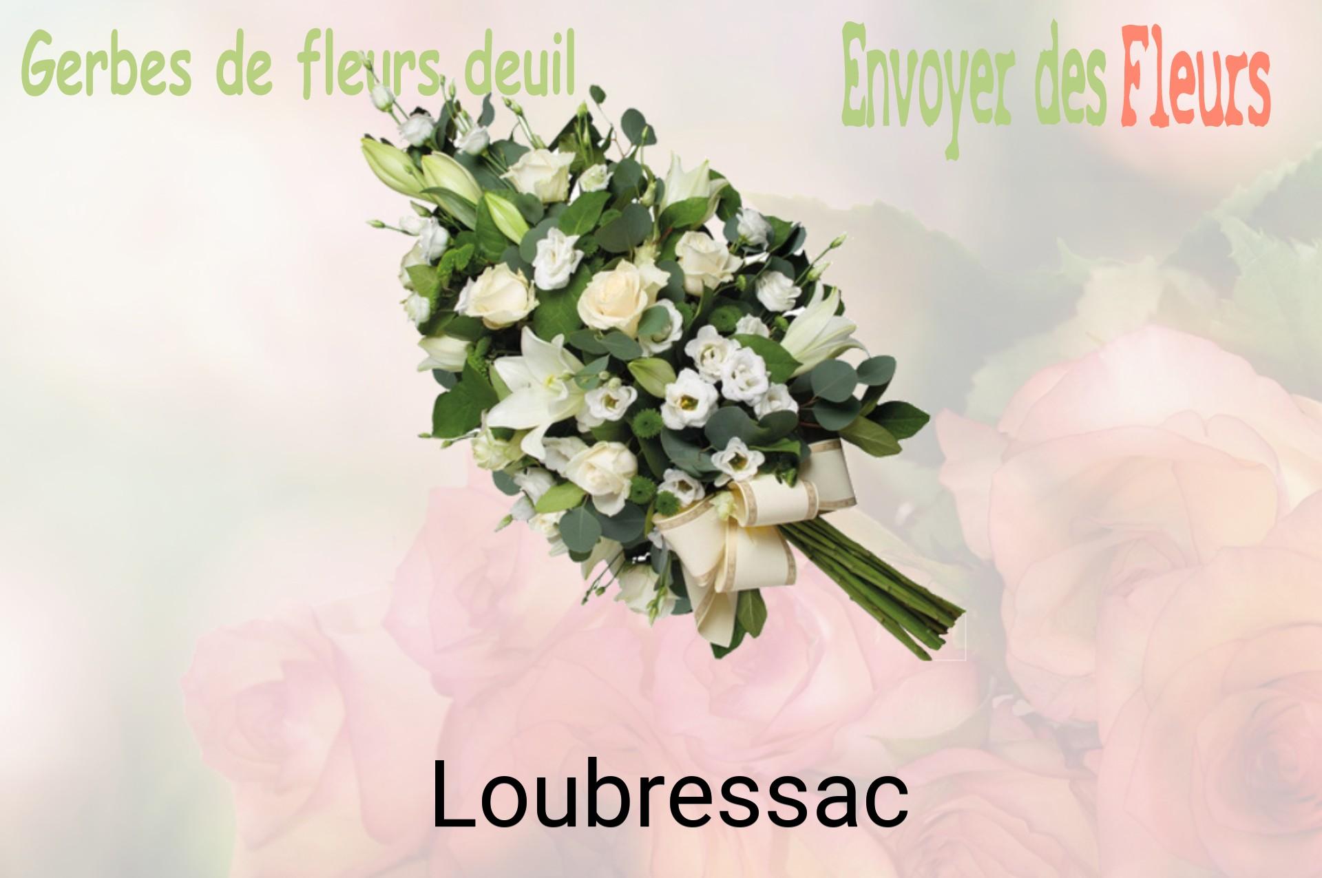 Gerbe de fleurs de deuil livrée à Loubressac